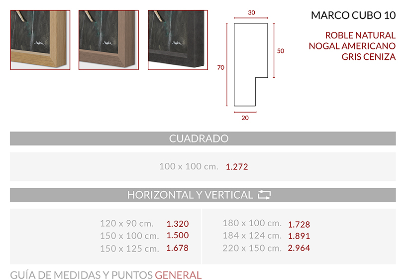 Medidas Marco Cubo 10 Urban L